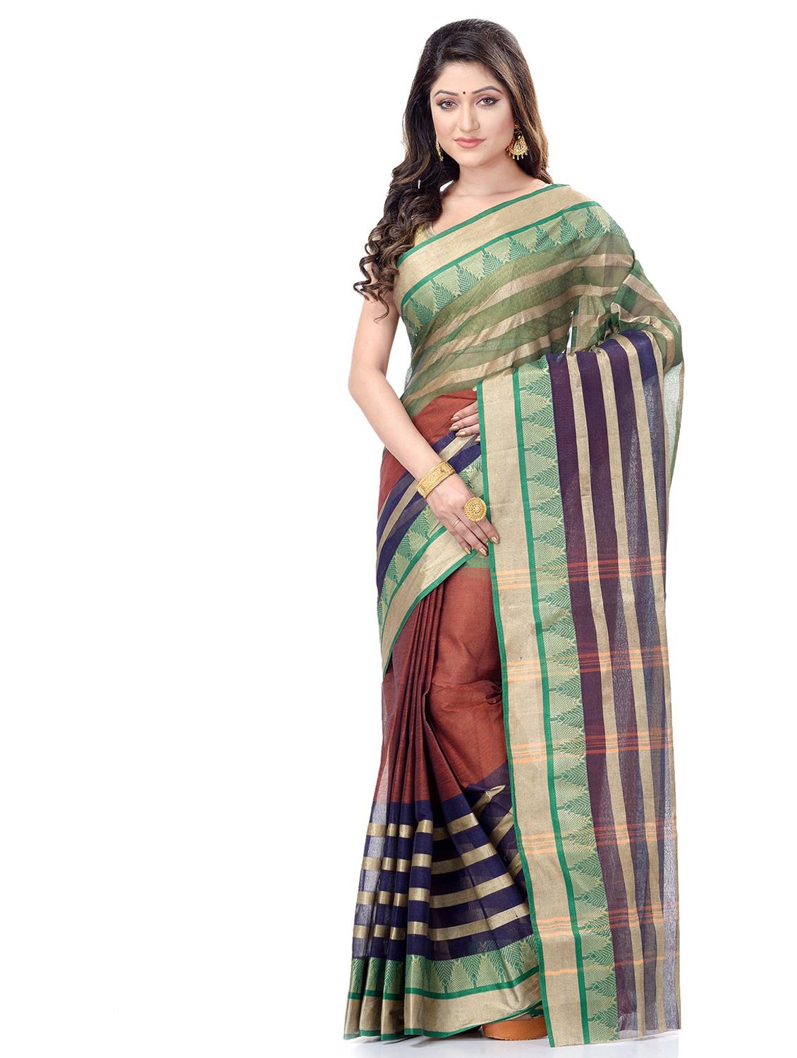 women's stripes multi colored saree - 19994814 -  Zoom Image - 0
