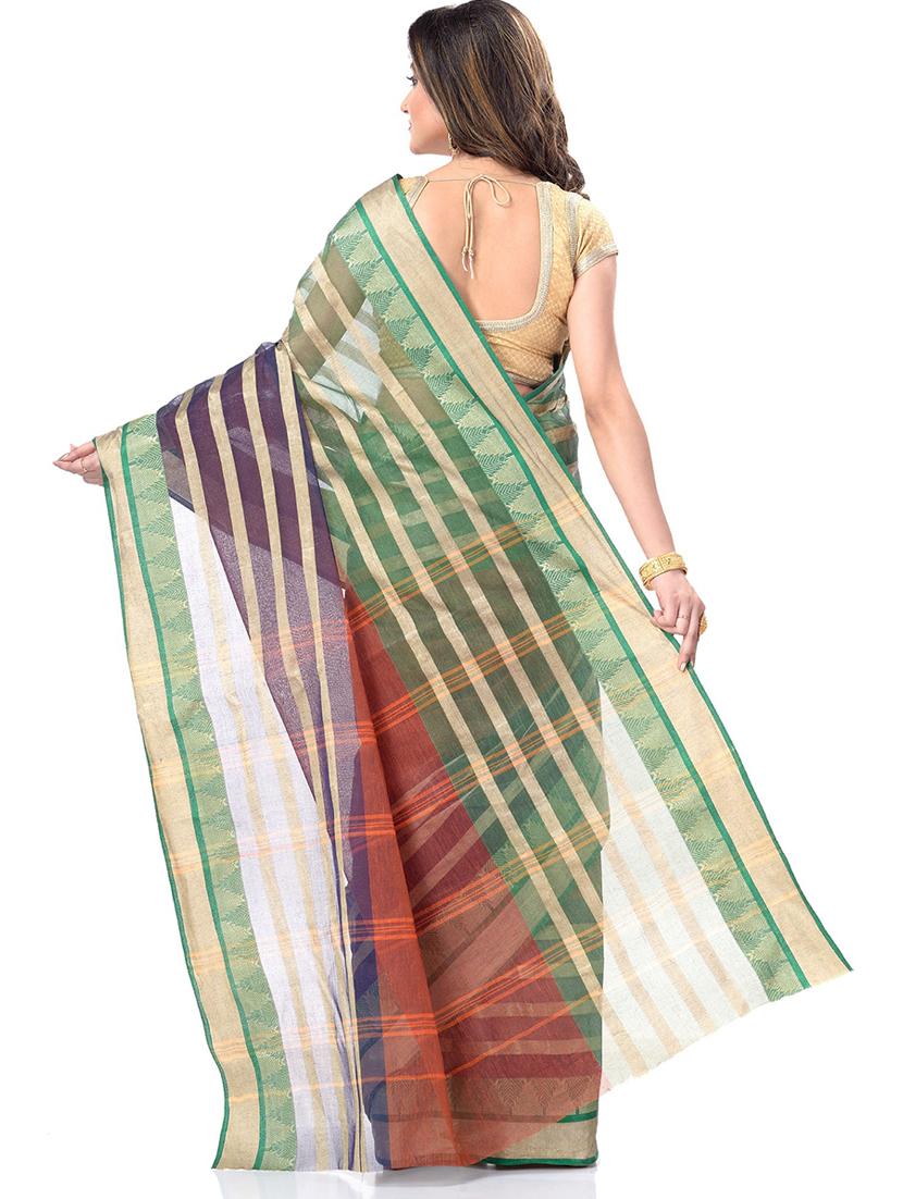 women's stripes multi colored saree - 19994814 -  Standard Image - 1
