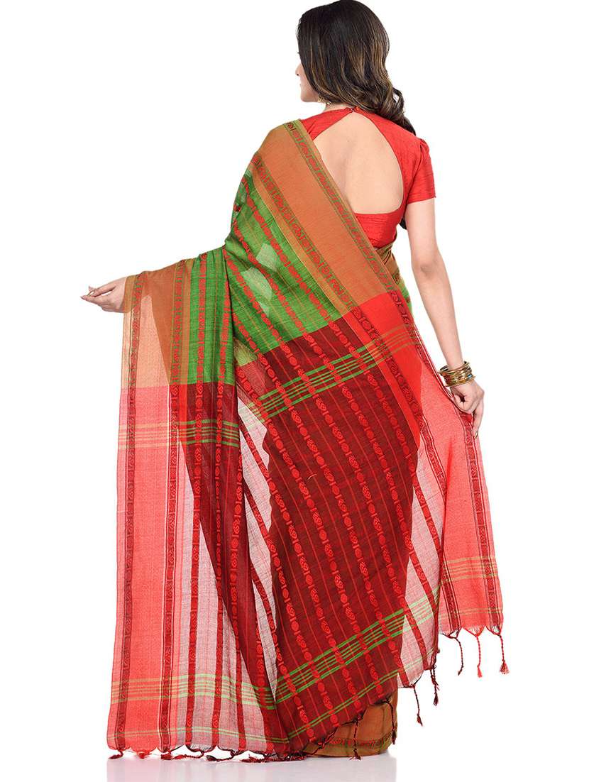 women's stripes multi colored saree with blouse - 19994834 -  Standard Image - 1