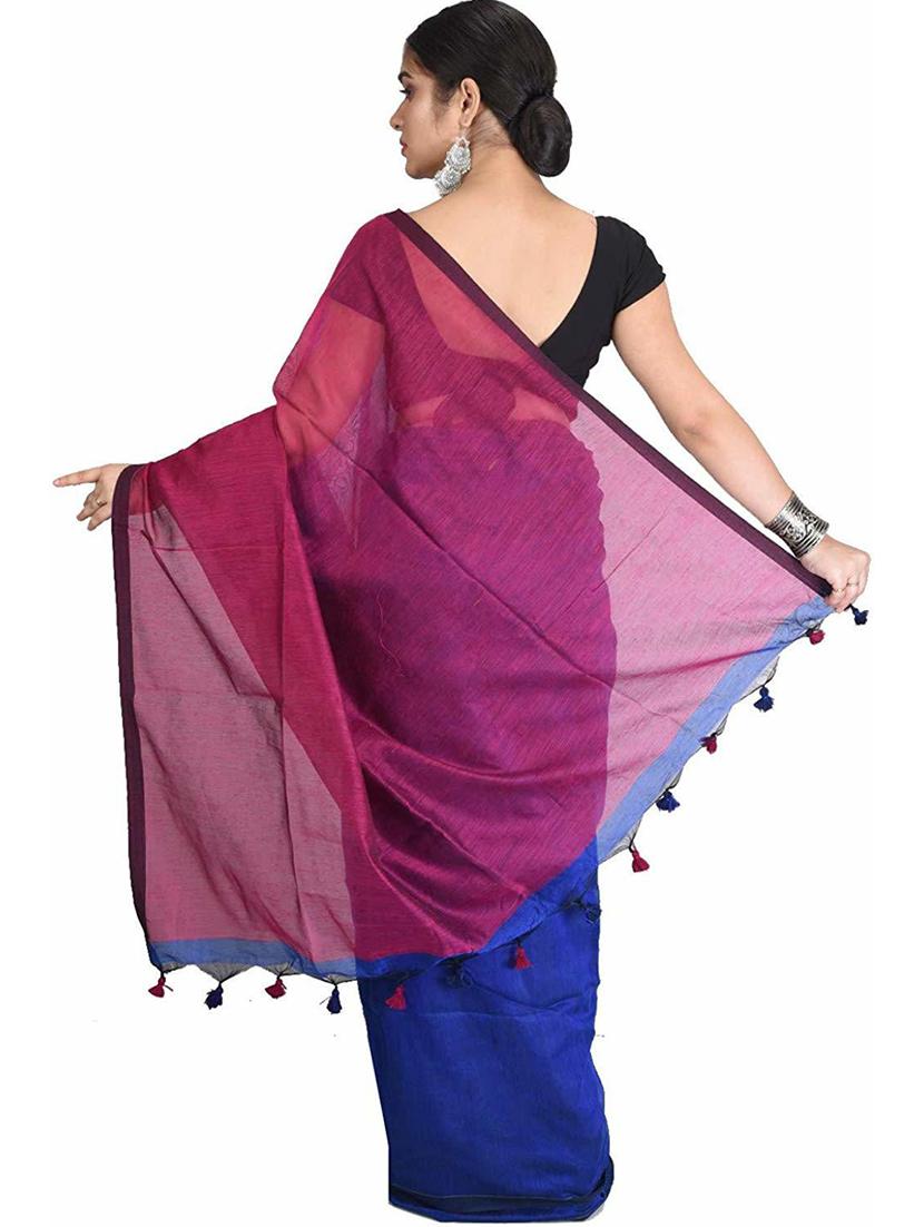 women's self design blue colored saree with blouse - 19994836 - Standard Image - 1