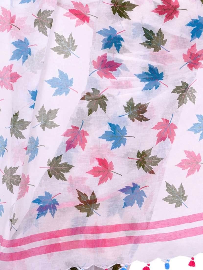 women's quirky white colored saree - 19994867 -  Standard Image - 1