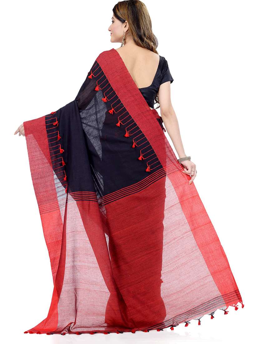 women's self design black colored saree with blouse - 19994873 - Standard Image - 1
