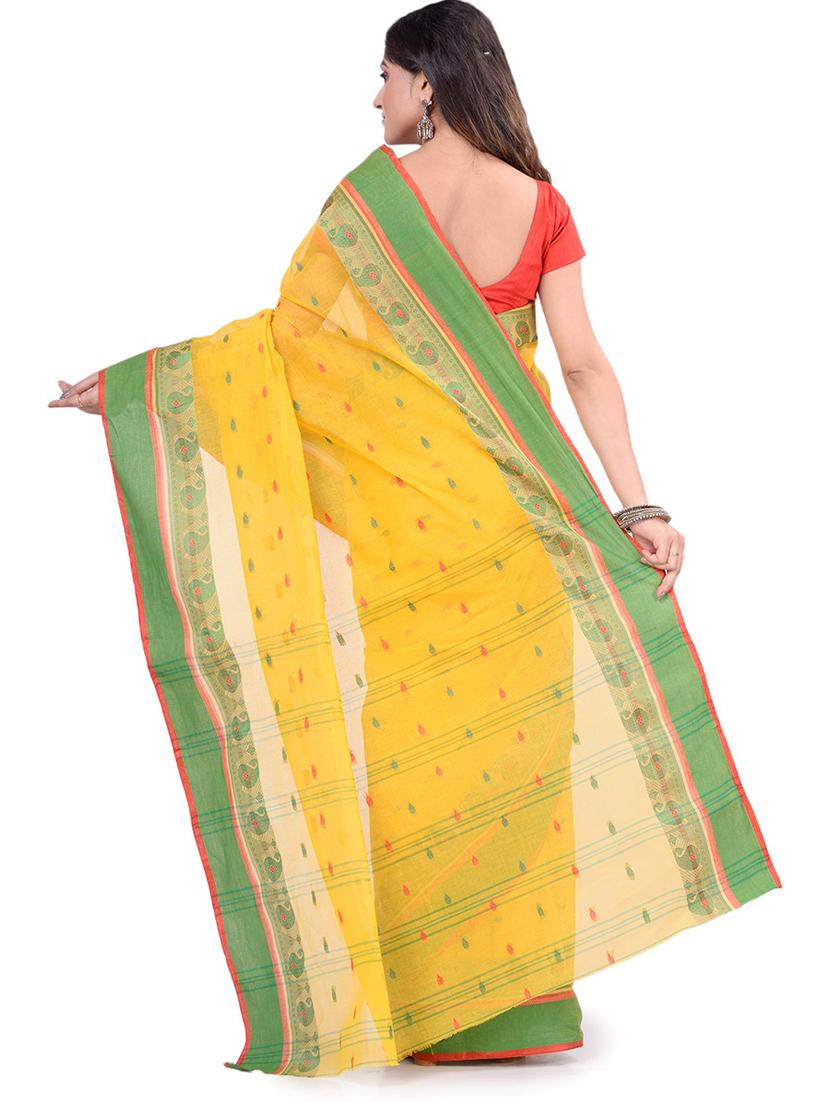 women's printed yellow colored saree - 19994884 - Standard Image - 1
