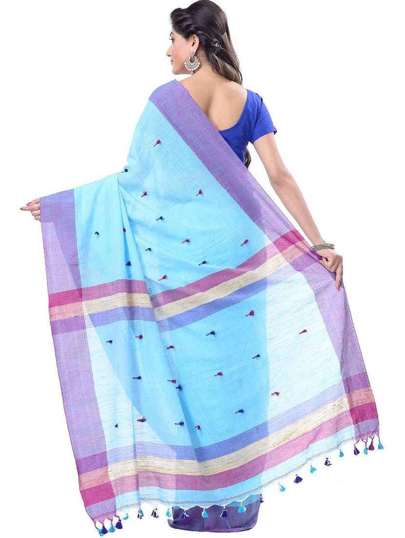 women's self design blue colored saree with blouse - 19994901 -  Standard Image - 1