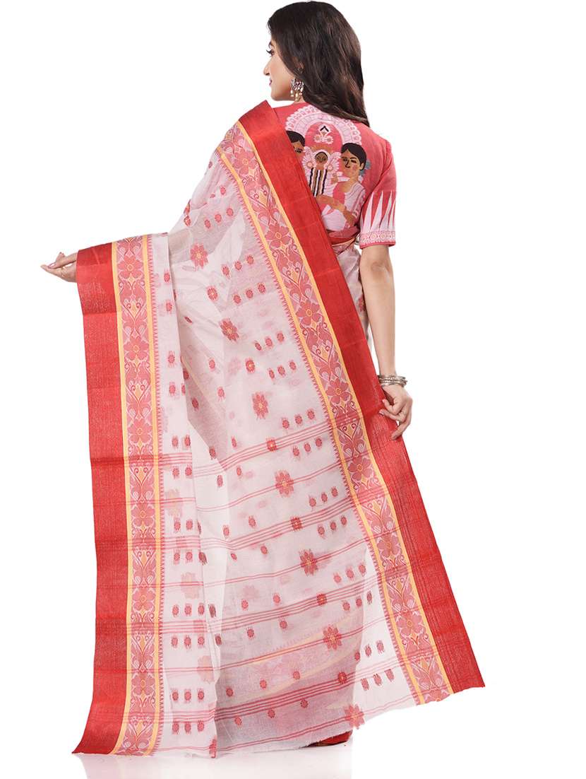 women's self design white colored saree - 19994904 -  Standard Image - 1
