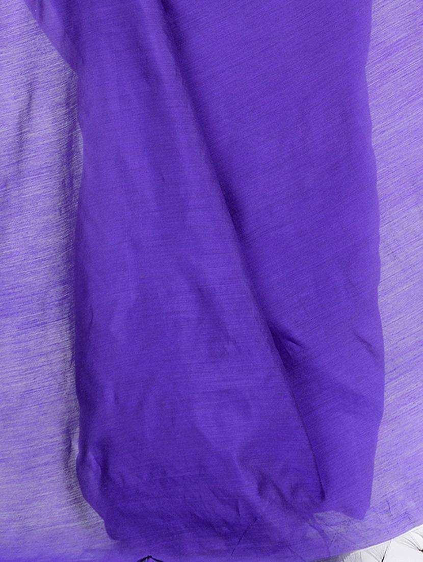 women's solid purple colored saree with blouse - 19994909 -  Standard Image - 1