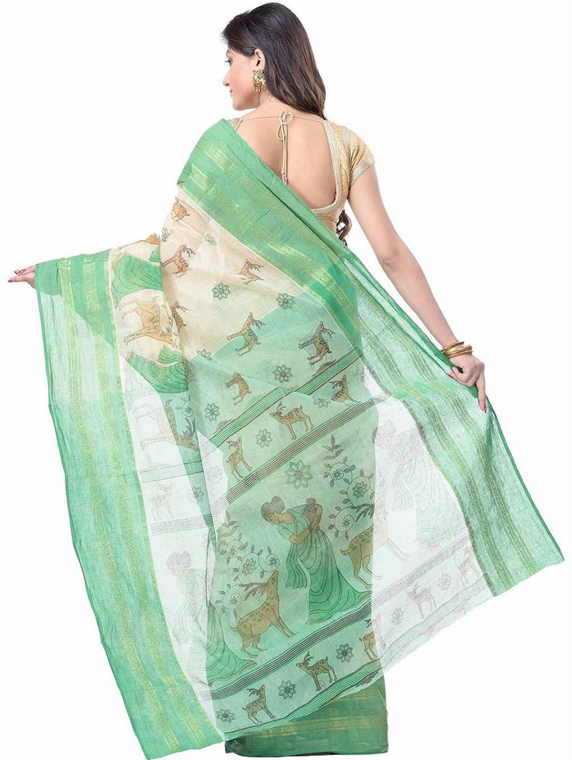 women's kalamkari green colored saree - 19994932 - Standard Image - 1
