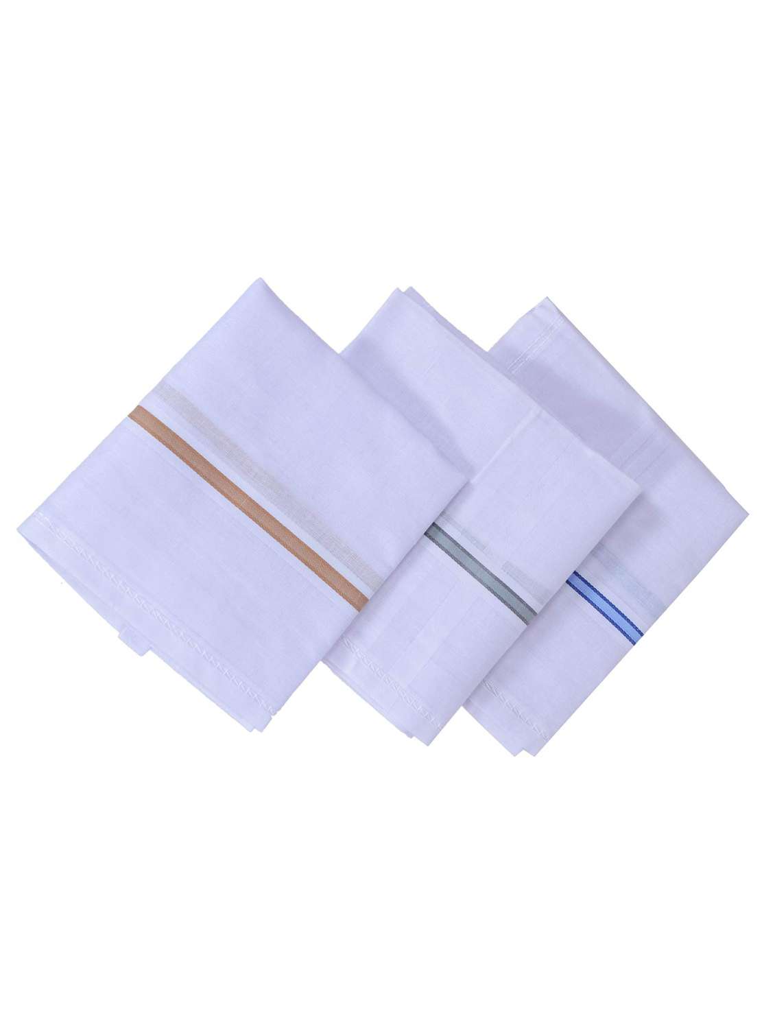 white striped 100% cotton handkerchief combo - 19995108 -  Standard Image - 1