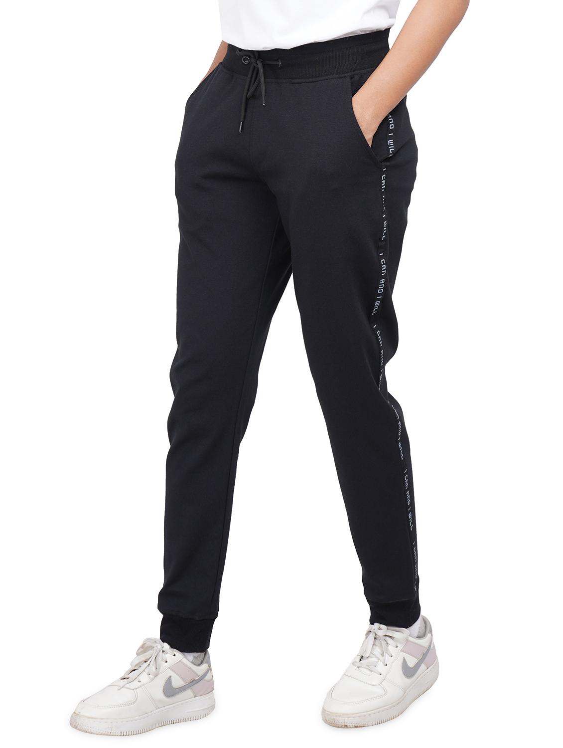 black solid mid rise jogger - 19995329 - Standard Image - 1