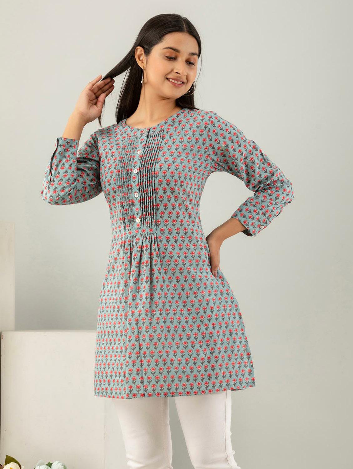printed cotton short kurti - 19995581 -  Standard Image - 1