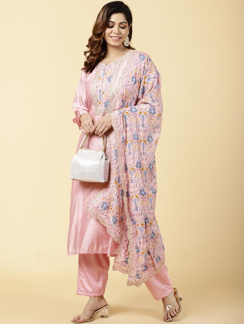 self design kurta palazzo set with dupatta - 19995596 - Standard Image - 4