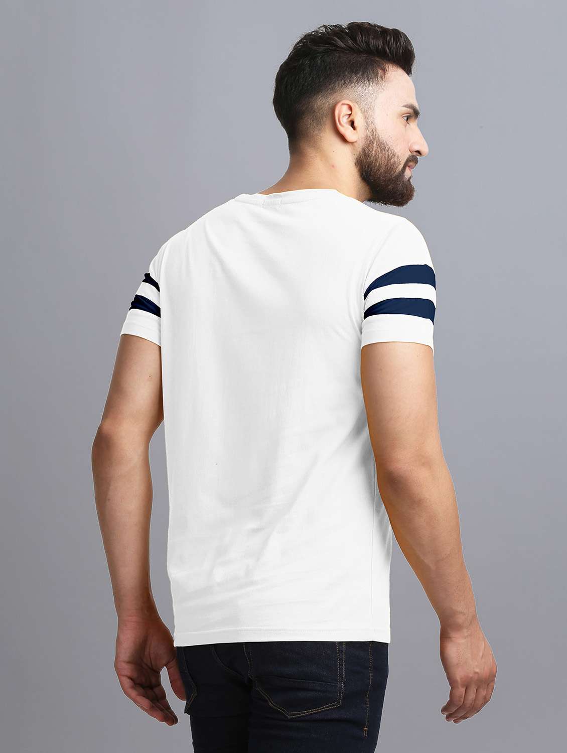 round neck taped regular t-shirt - 19995762 -  Standard Image - 1