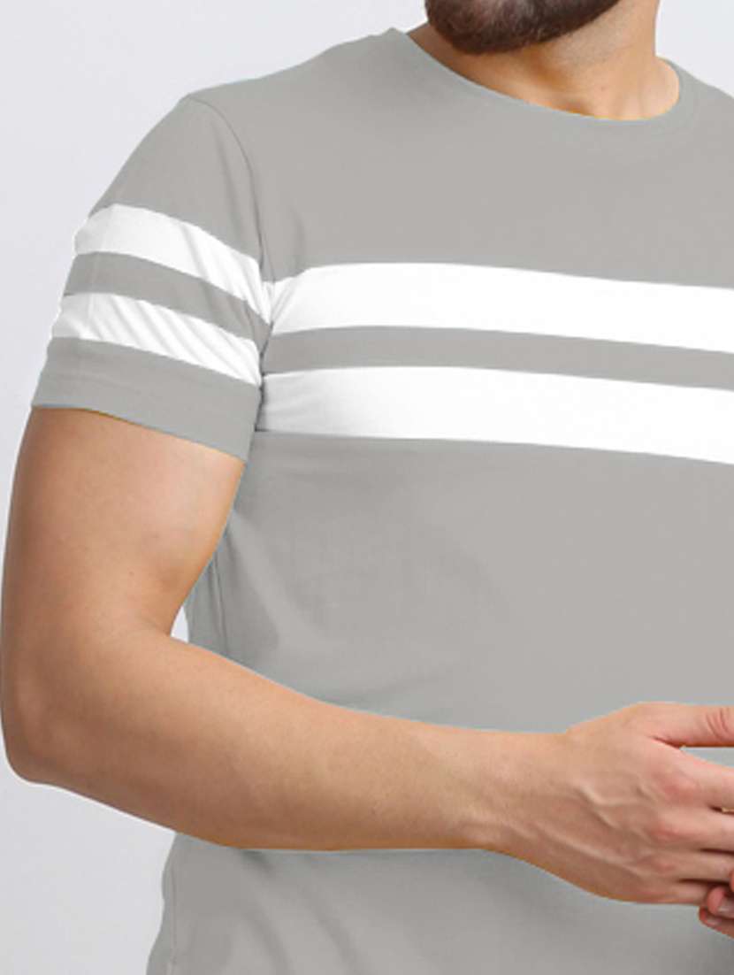 round neck taped t-shirt - 19995764 -  Standard Image - 4