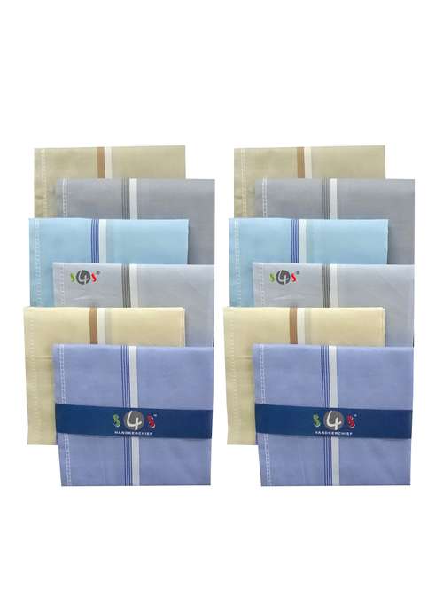 mens 100% cotton handkerchief combo