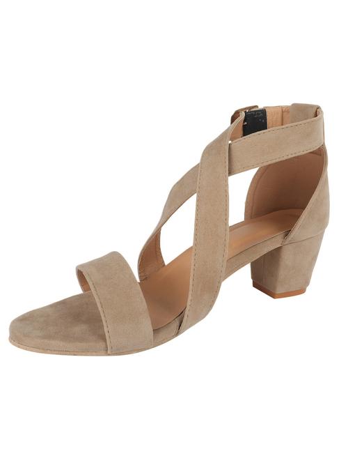 beige ankle strap block heel sandals - 19995817 - Standard Image - 0