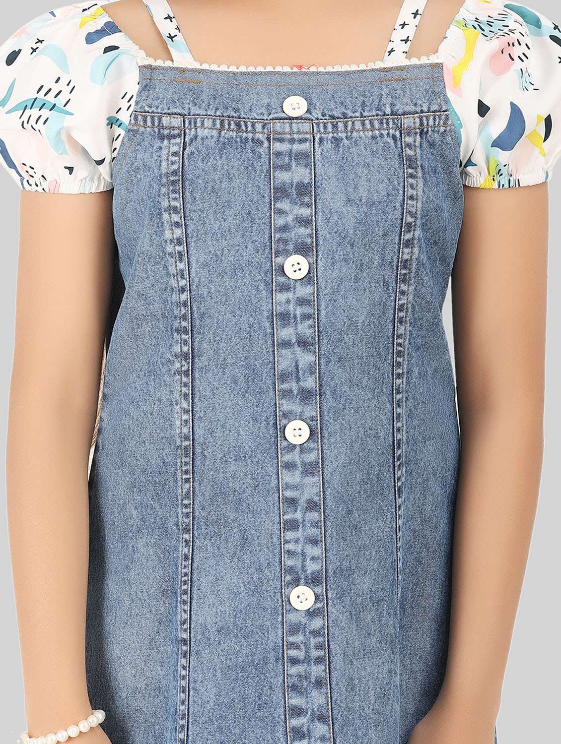 girls square neck puff sleeve dress - 19996404 -  Standard Image - 4