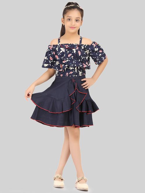 blue printed skirt top set - 19996408 - Standard Image - 0