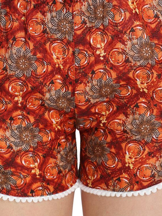 orange printed mid rise regular short - 19996560 - Standard Image - 4