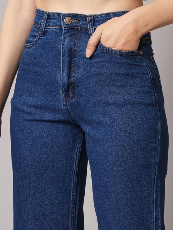 blue solid mid rise ankle length straight jean - 19996869 - Standard Image - 4