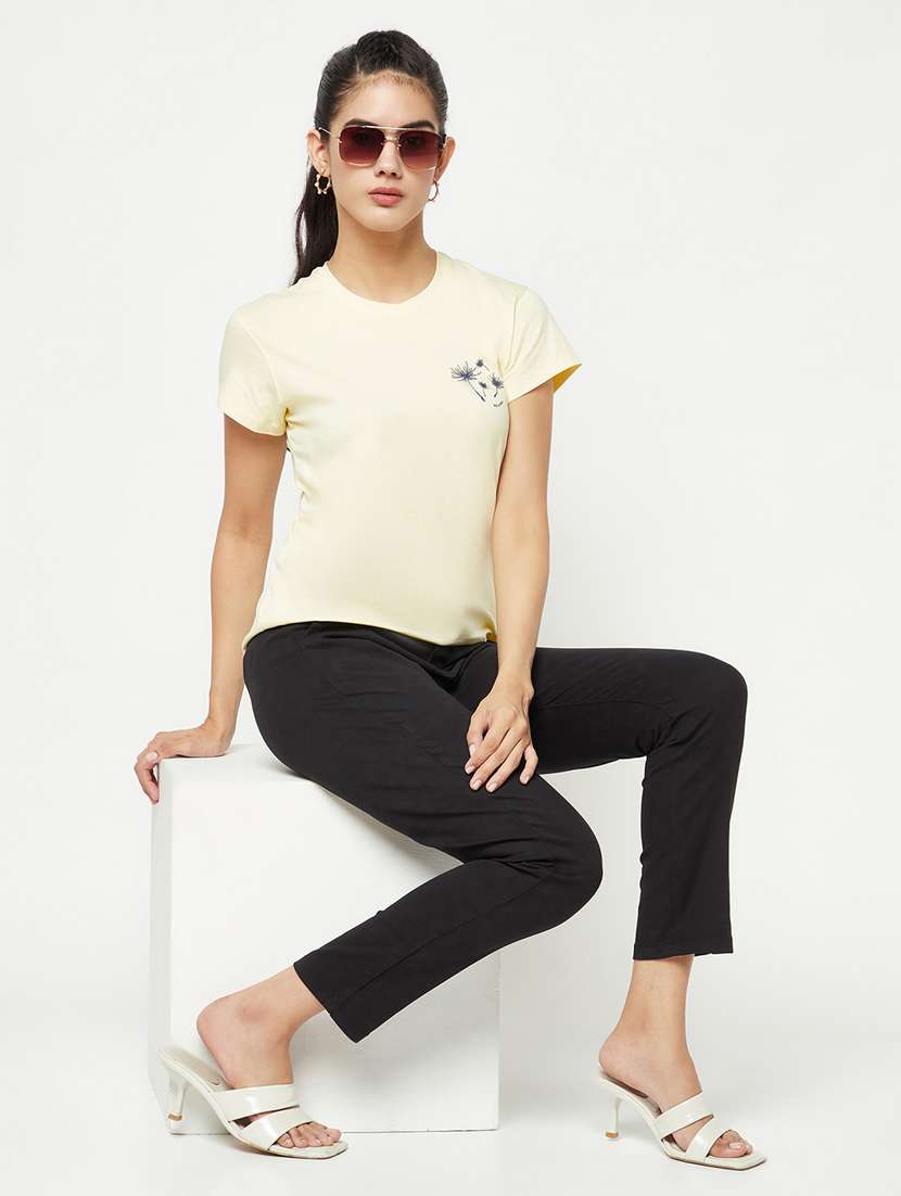 black solid flat front ankle length trousers  - 19997142 -  Standard Image - 4