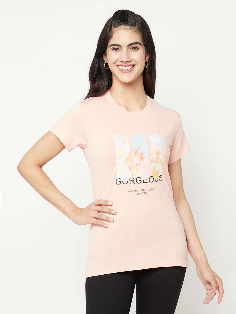 peach viscose regular tshirt