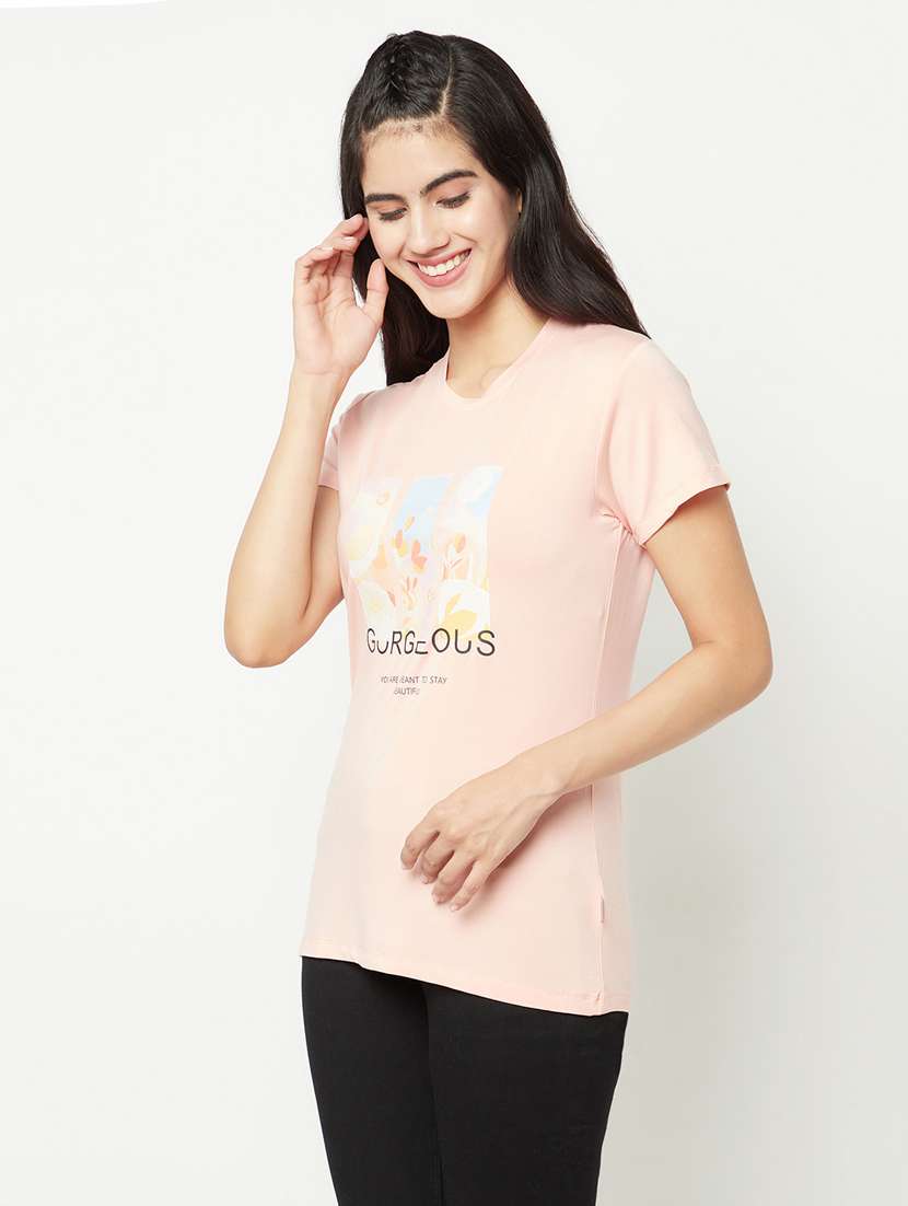 peach viscose regular tshirt - 19997144 - Standard Image - 1