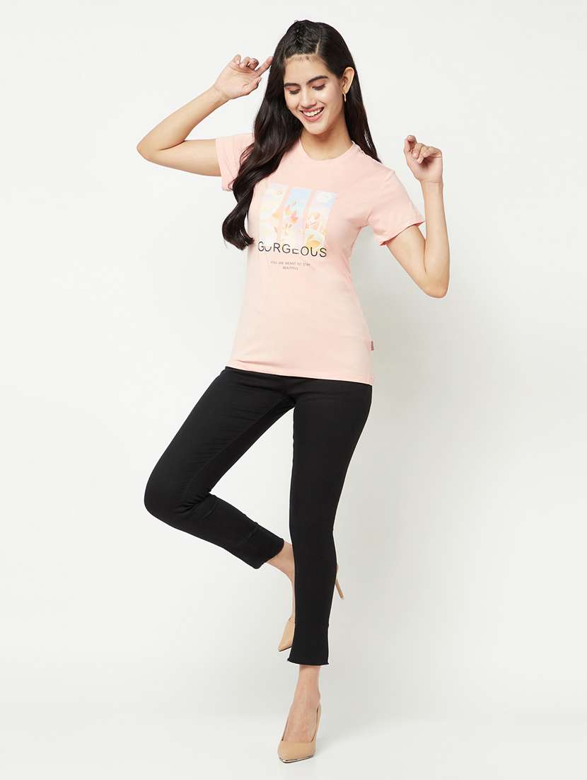 peach viscose regular tshirt - 19997144 - Standard Image - 4
