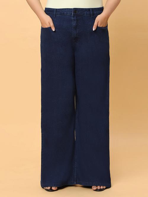 women's plain baggy leg jeans - 19997253 - Standard Image - 0