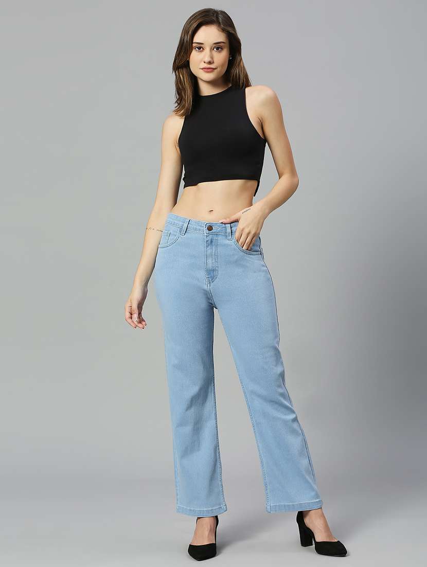 women's plain straight fit jeans - 19997262 -  Standard Image - 4