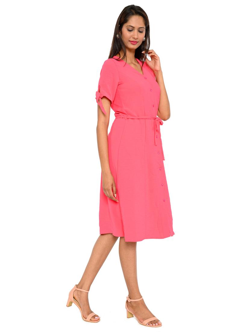 pink solid a-line dress - 19999246 - Standard Image - 1
