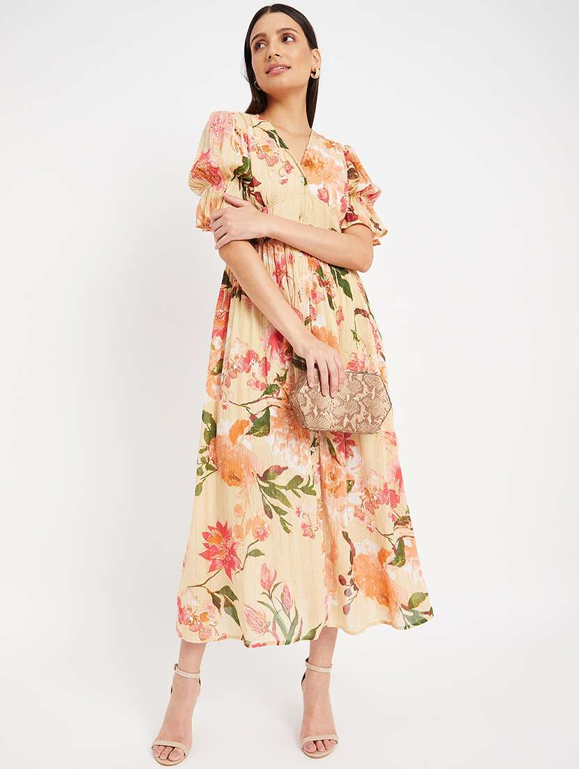 women's fit & flare floral dress - 19999330 - Standard Image - 1