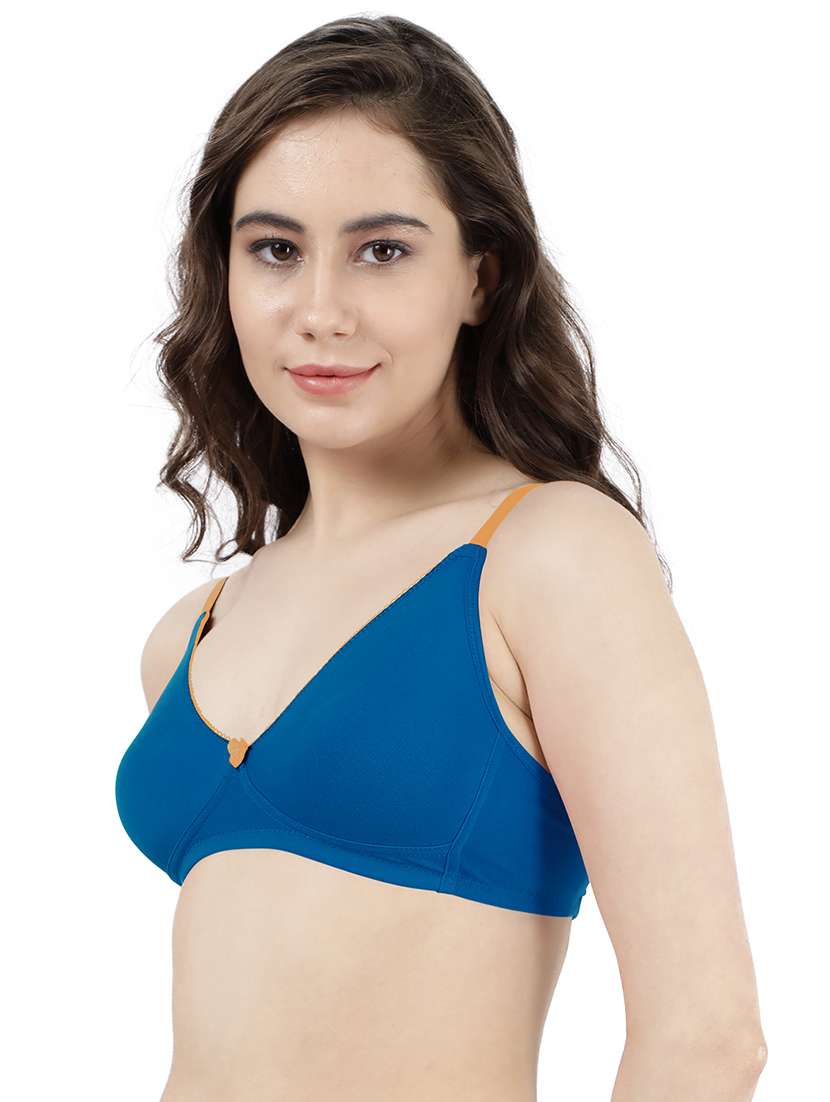 blue solid 3/4 coverage plunge bra - 19999463 -  Standard Image - 1