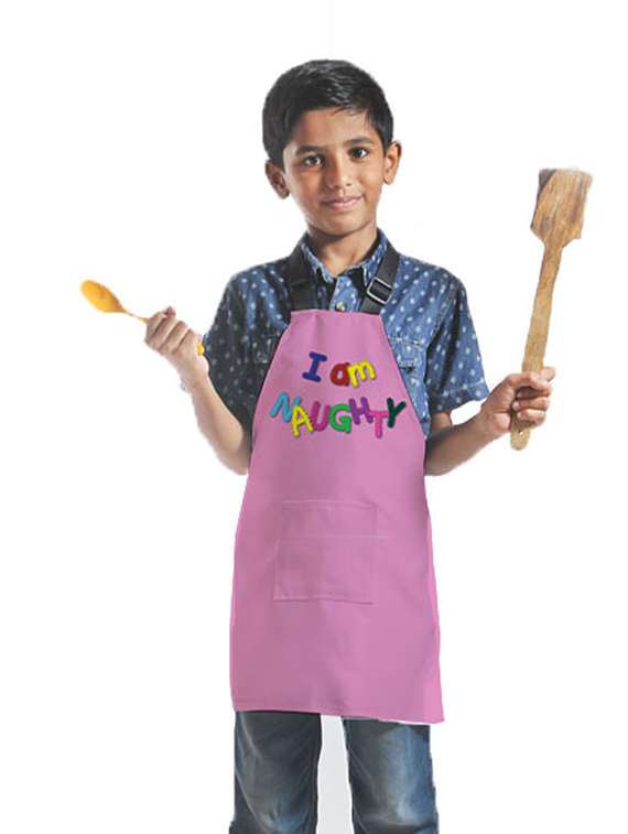 satin apron for kids with centre pocket & adjustable waist/painting/cooking