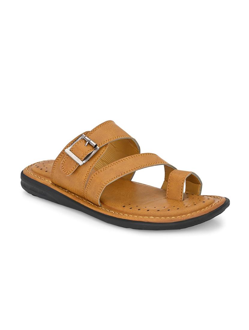 tan faux leather slip on slippers - 19999646 - Standard Image - 1