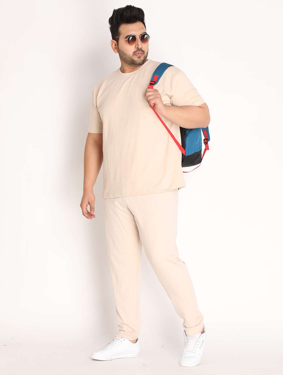 beige solid full length track pant - 19999714 -  Standard Image - 4
