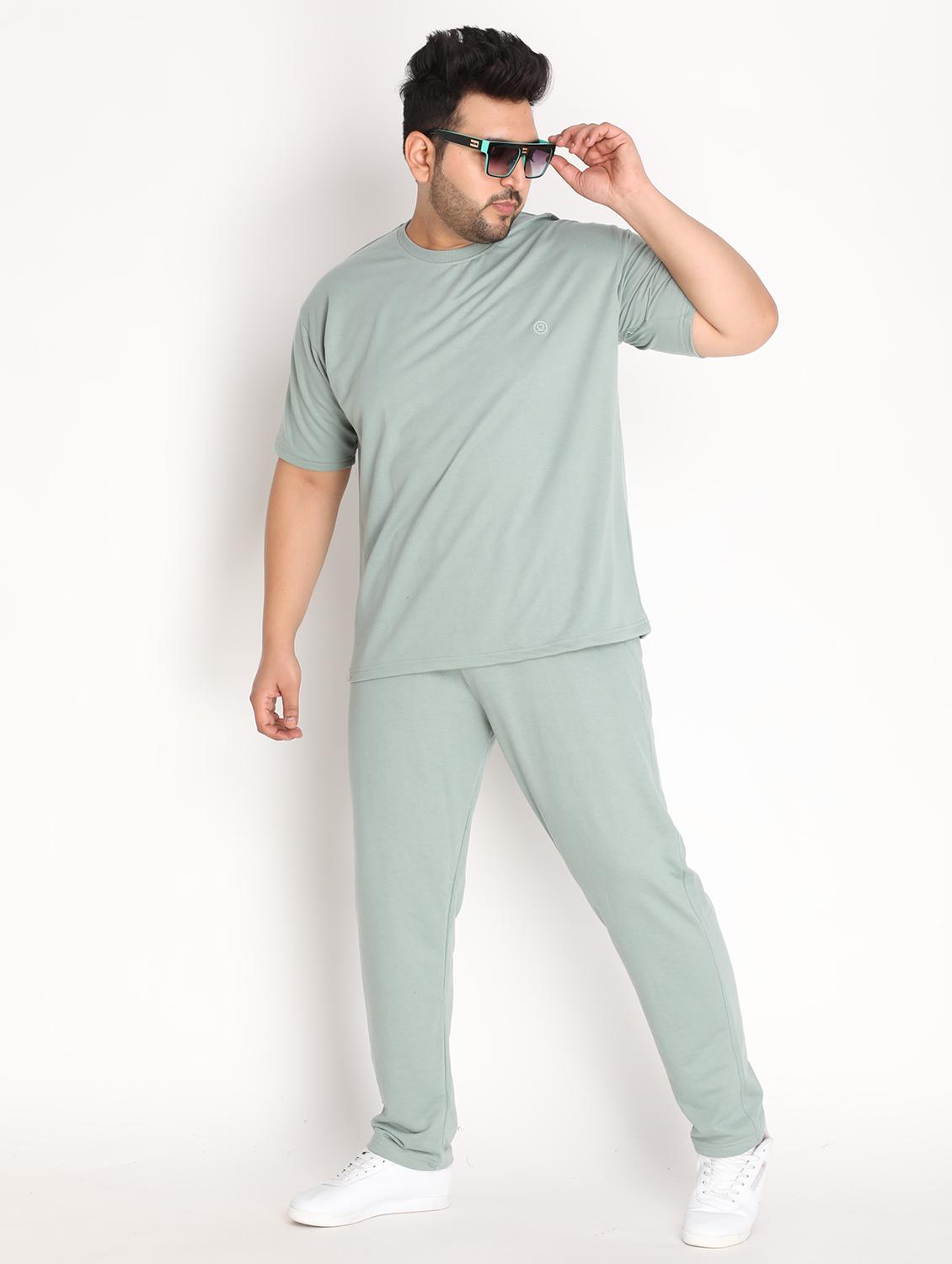 green solid full length track pant - 19999715 - Standard Image - 4