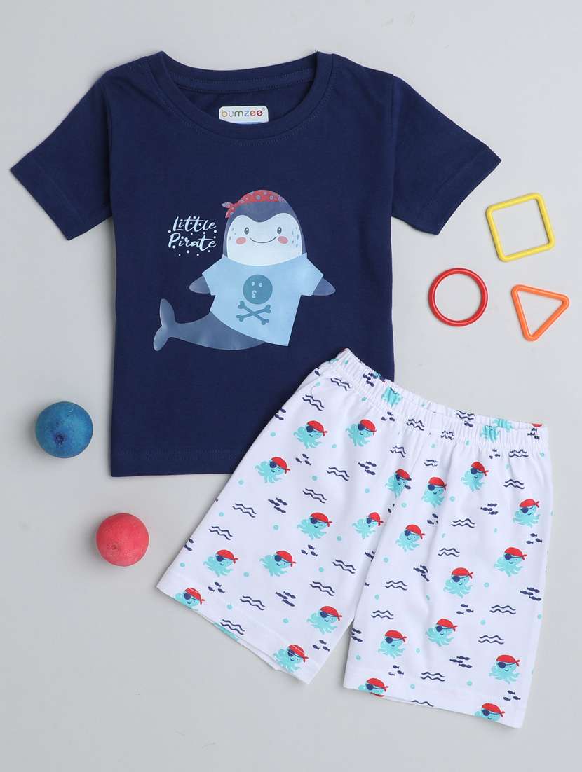 boys printed shorts set