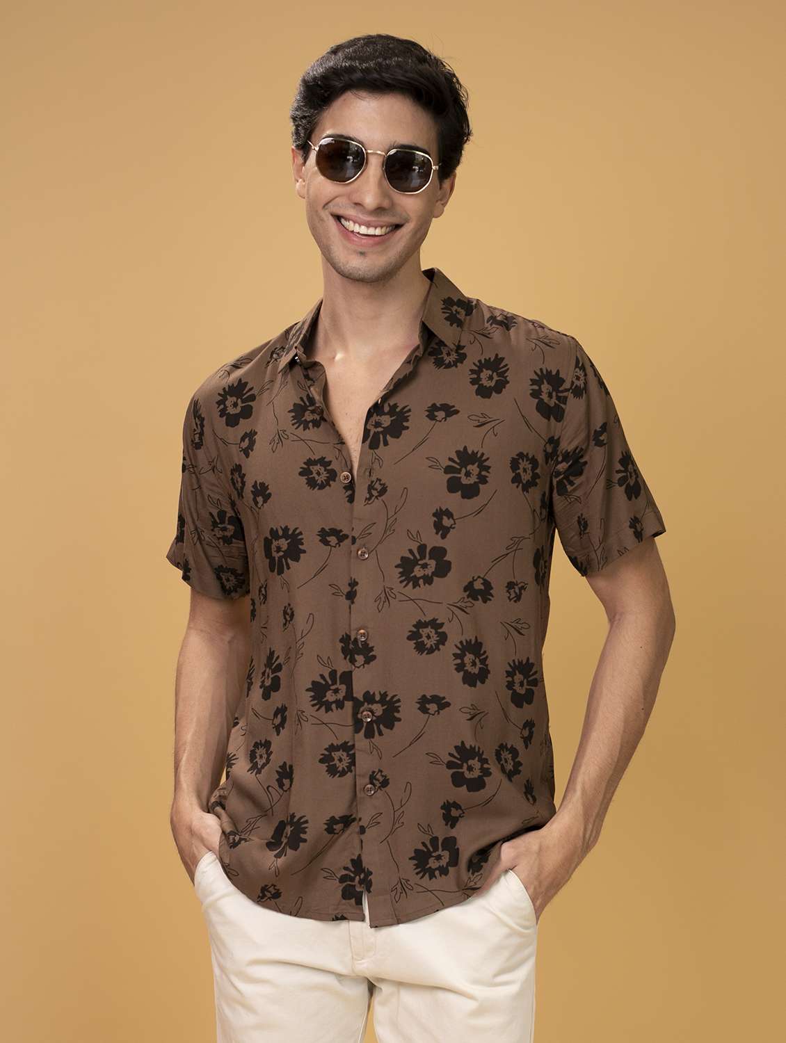 mens florals casual shirt