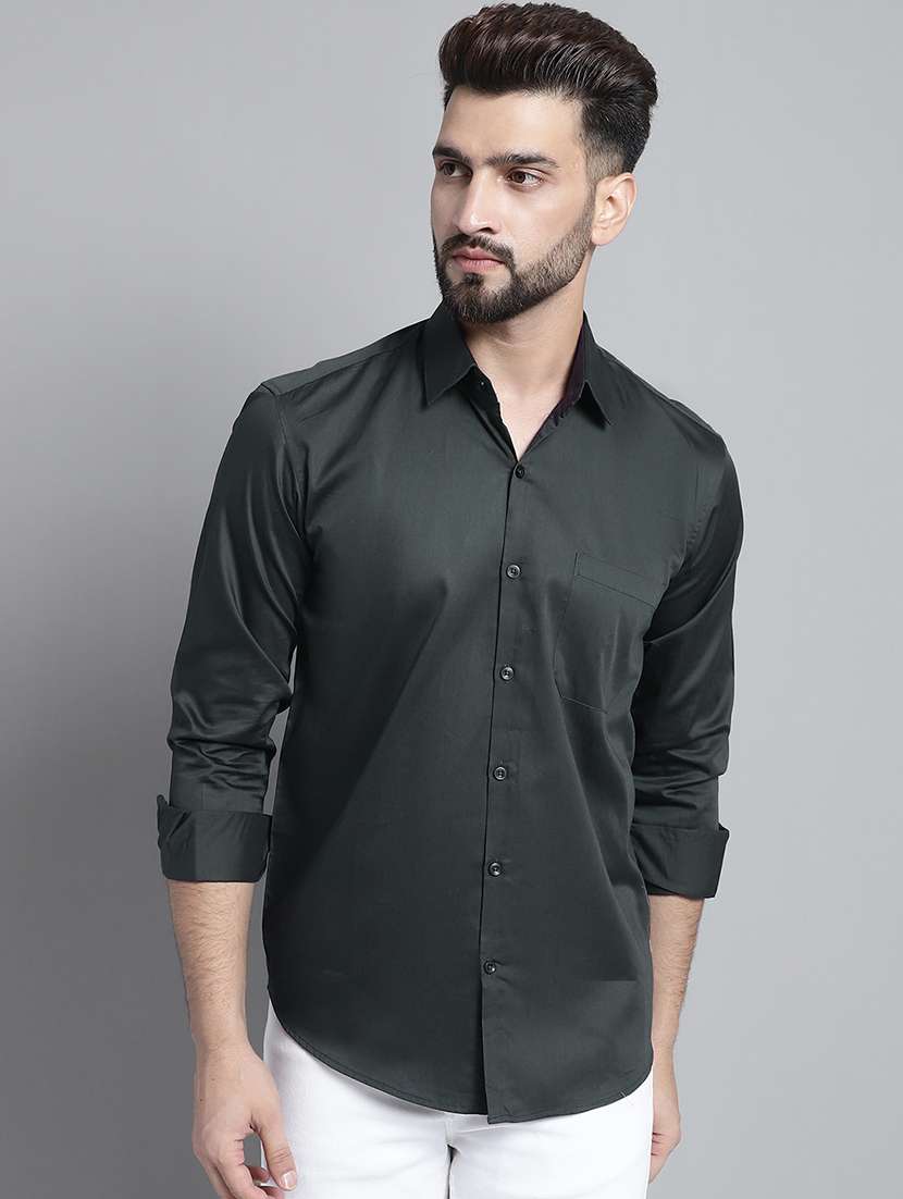 mens solid casual shirt