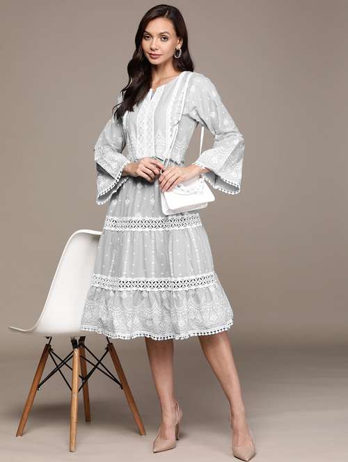 women's knee length dress - 20002437 - Standard Image - 0
