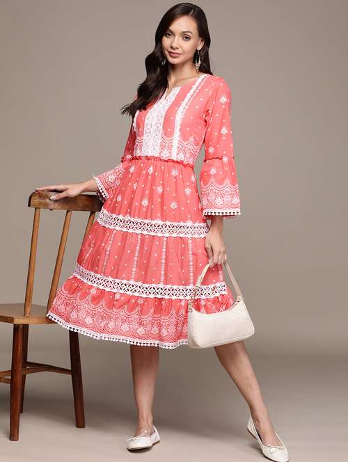 women's knee length dress - 20002441 - Standard Image - 0