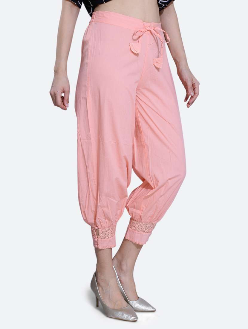 mid rise solid cropped trouser - 20002544 -  Standard Image - 1