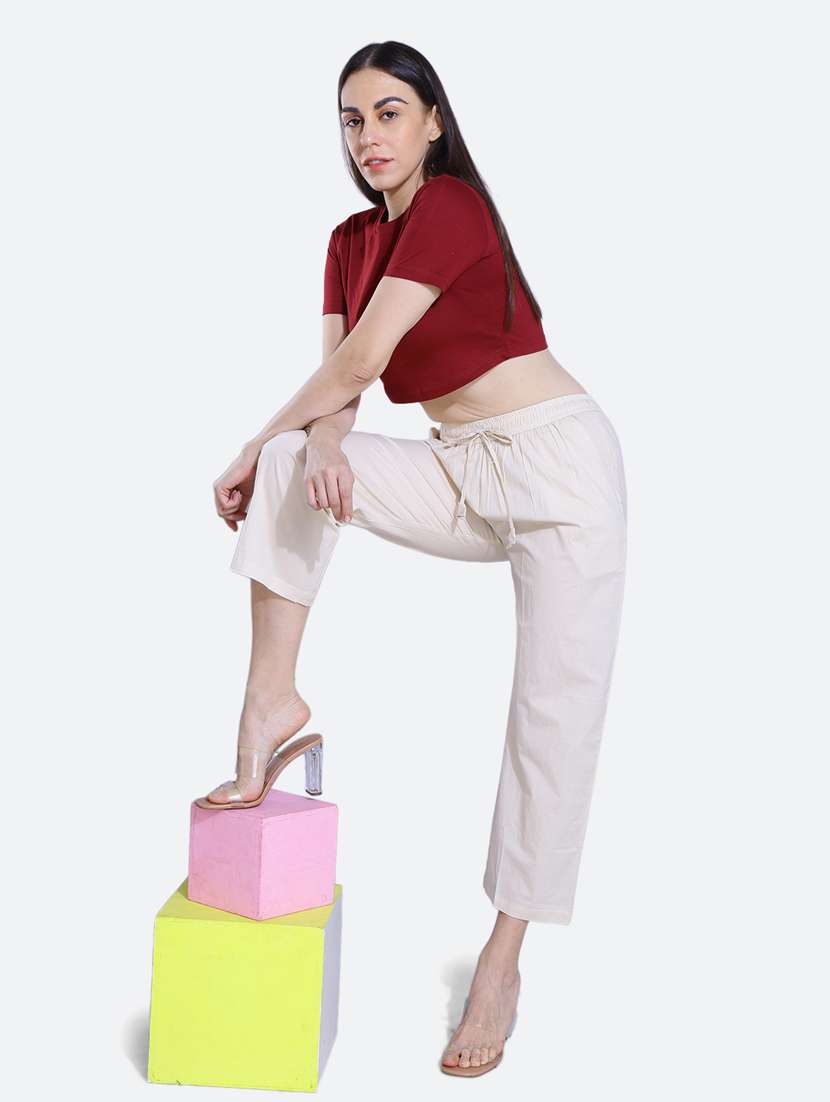 beige cotton trousers - 20002547 - Standard Image - 4