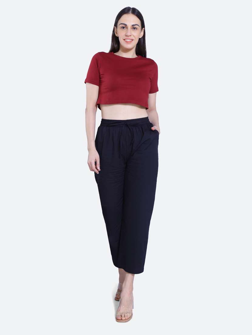 black cotton trousers - 20002548 - Standard Image - 4