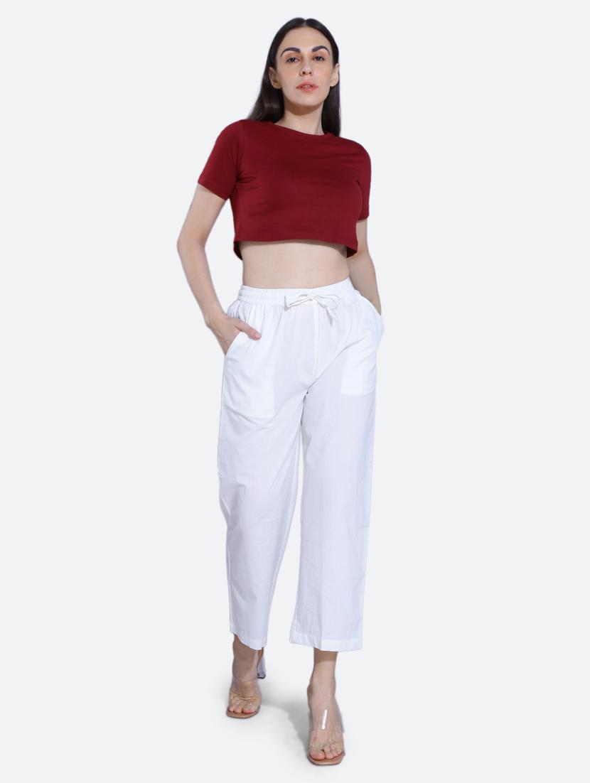 white cotton trousers - 20002551 - Standard Image - 4