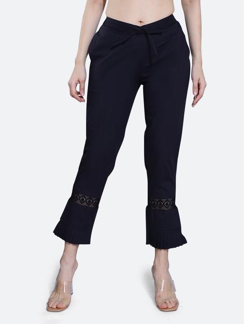 black cotton trousers - 20002552 -  Standard Image - 0