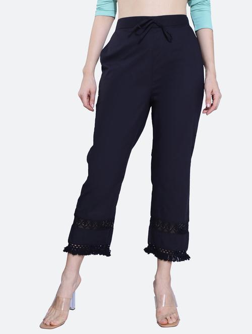 black cotton trousers - 20002554 - Standard Image - 0