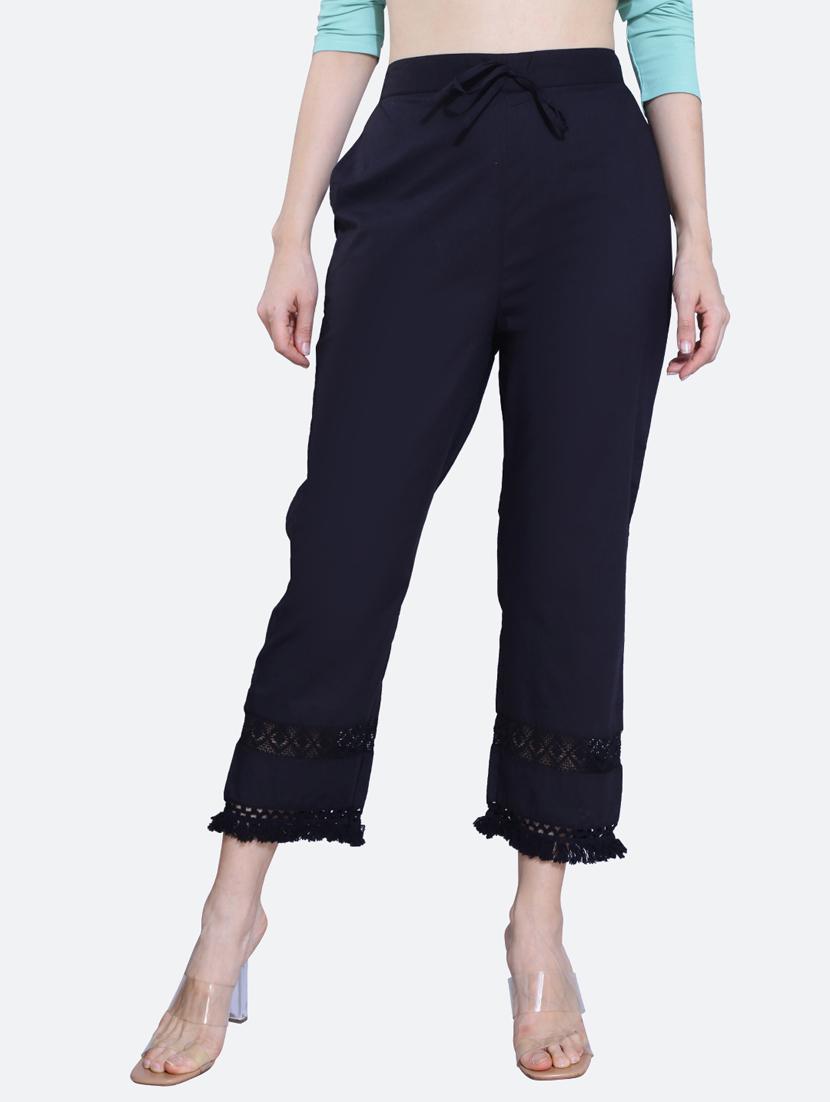 black cotton trousers - 20002554 - Zoom Image - 0