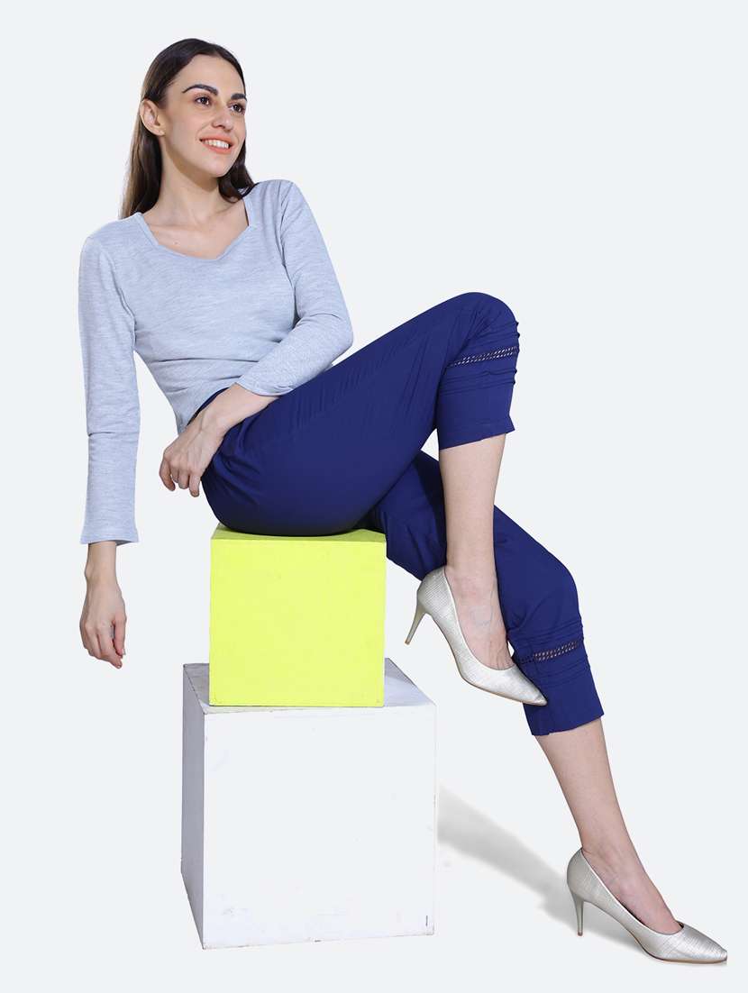 blue cotton trousers - 20002565 - Standard Image - 4