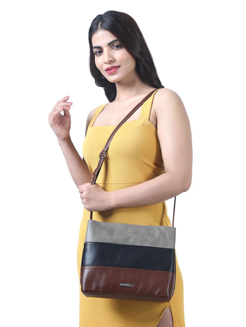 color block leatherette (pu) regular sling bag - 20004614 - Standard Image - 4